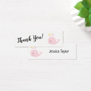 Simple Merci avec Cartes Insérées Baleine Rose