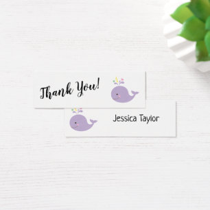 Simple Merci avec Cartes Insérées Baleine Violette