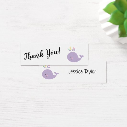 Simple Merci avec Cartes Insérées Baleine Violette (Bureau)