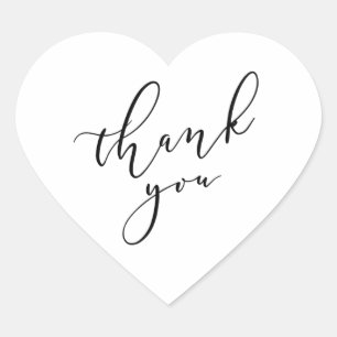 Simple merci coeur faveur autocollant