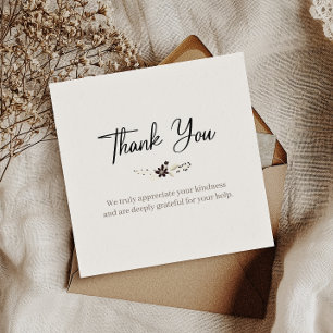 Simple Merci Gratitude Elégante carte Carré