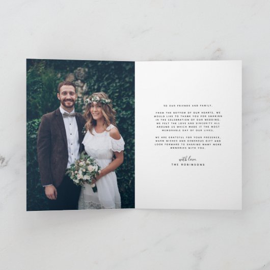 Simple Merci main Lettré Mariage de script photo (Intérieur)