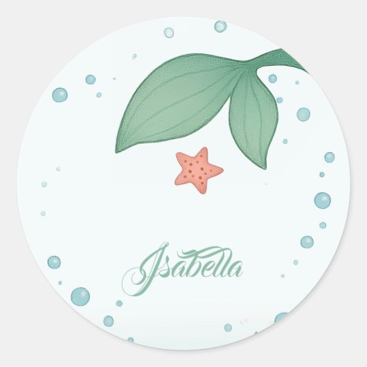 Simple mermaid's tail ronde sticker (Voorkant)