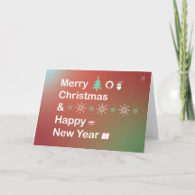 Simple Merry Christmas and Happy New Year Card