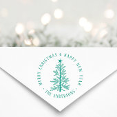 Simple Merry Christmas & Happy New Year Round Rubberstempel