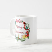 Simple Merry Christmas Wreath | Mug classique (Devant gauche)
