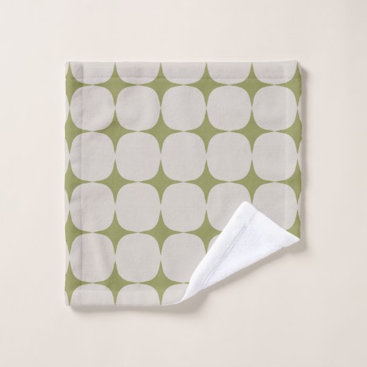 Simple Mid-Century Moderne Sage Motif vert (Gant de toilette)