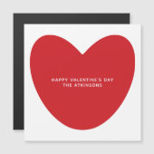 Simple mignon coeur rouge personnalisé Carte Saint (Devant / Derrière)