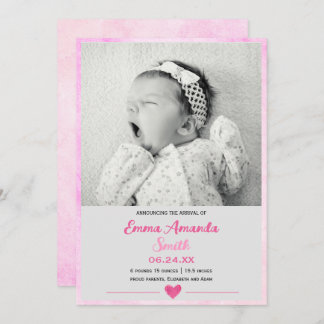Simple mignon fille Faire-part de naissance