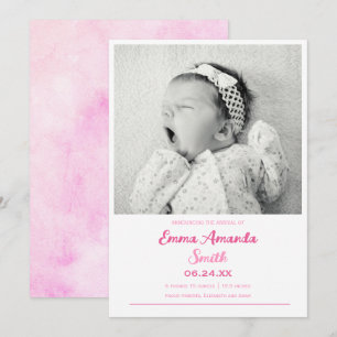 Simple mignon fille Faire-part de naissance