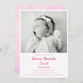 Simple mignon fille Faire-part de naissance