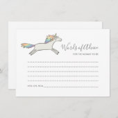 Simple mignonne Unicorn arc-en-ciel Mots de cartes (Devant / Derrière)