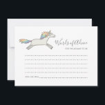 Simple mignonne Unicorn arc-en-ciel Mots de cartes<br><div class="desc">Customisez cette jolie carte de Baby shower chic et fantaisiste Words of Advice,  conçue avec une illustration de licorne dessinée à la main unique sur un arrière - plan blanc propre.</div>