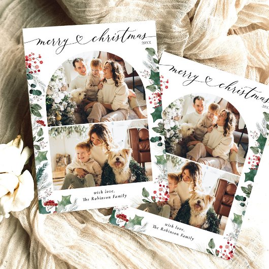 Simple minima 2 Arche photo Joyeux Noël Carte