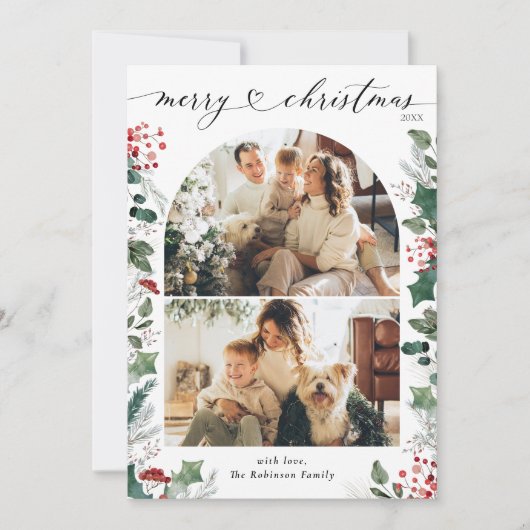 Simple minima 2 Arche photo Joyeux Noël Carte (Devant)