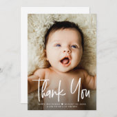 Simple minima bébé photo merci script Coeur (Devant / Derrière)