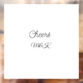 Simple minimal add name cheers couple name custom  raamsticker (Vel 2)