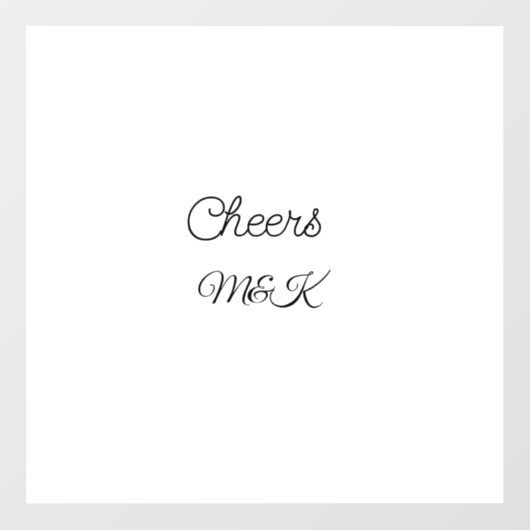 Simple minimal add name cheers couple name custom  raamsticker (Vel)