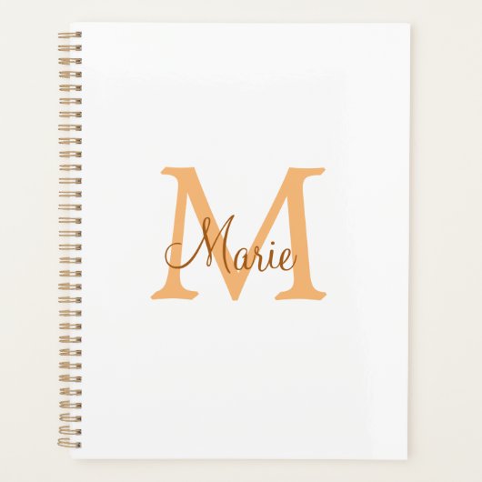 simple minimal add name monogram orange brown thr (Devant)