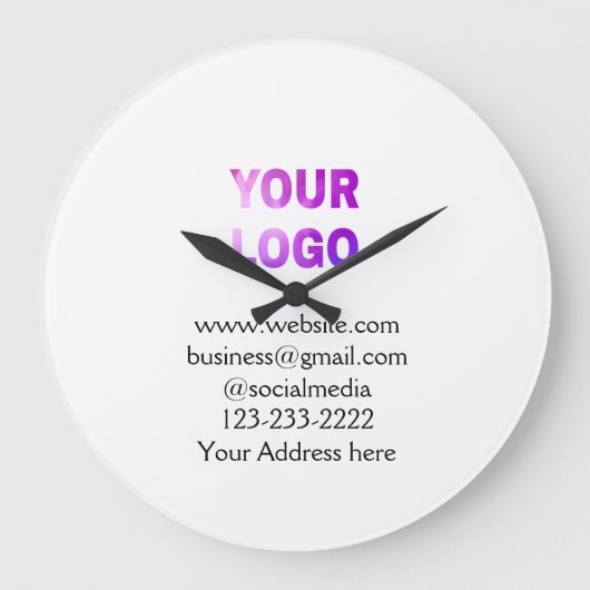 simple minimal add your logo/design here text  pos grote klok (Voorkant)