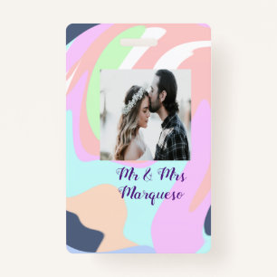 simple minimal add your name photo pastel paint ef badge