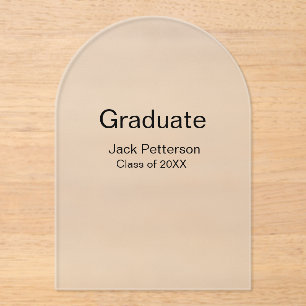 Simple Minimal afstuderen Add Name Modern Class Acryl Uitnodigingen