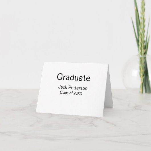 Simple Minimal afstuderen Add Name Modern Class Bedankkaart (Voorkant)