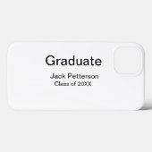 Simple Minimal afstuderen Add Name Modern Class Case-Mate iPhone Case (Achterkant (horizontaal))