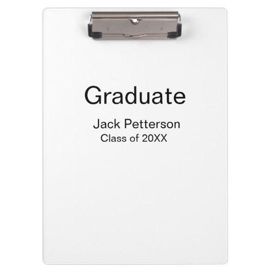 Simple Minimal afstuderen Add Name Modern Class Klembord (Voorkant)