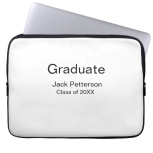 Simple Minimal afstuderen Add Name Modern Class Laptop Sleeve