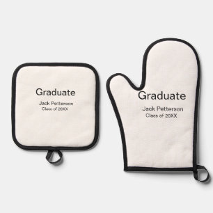 Simple Minimal afstuderen Add Name Modern Class Ovenwant & Pannenlap Set