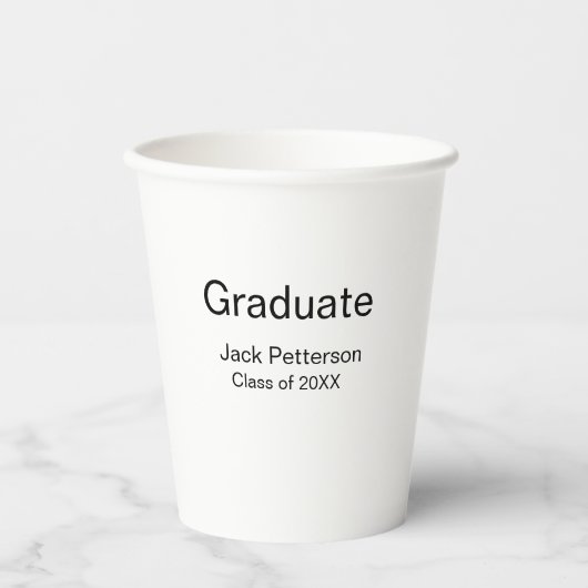 Simple Minimal afstuderen Add Name Modern Class Papieren Bekers (Voorkant)