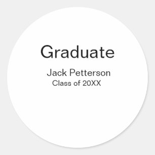 Simple Minimal afstuderen Add Name Modern Class Ronde Sticker