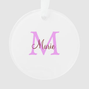 simple minimal ajouter nom monogramme rose rouge