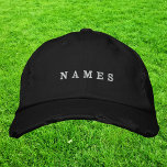 Simple Minimal Black Custom Ajouter Votre Nom Élég<br><div class="desc">Simple Casquette noir personnalisé Ajouter votre nom Design élégant pour tout le monde.</div>