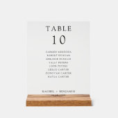 Simple Minimal Black White Wedding Seating Chart (Recto)