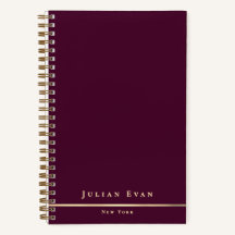 Simple Minimal Burgundy Wine & Gold Shiny Spiral