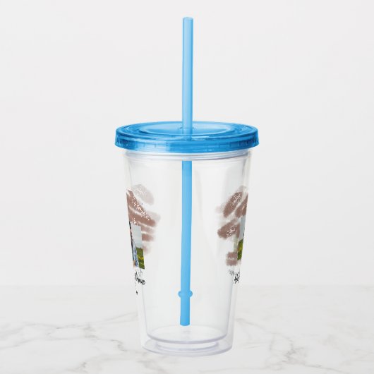 simple minimal customized name monogram text throw acryl drinkbeker (Rechts)