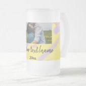 simple minimal customized name monogram text throw matglas bierpul (Voorkant rechts)