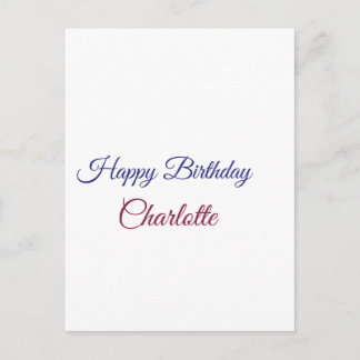 SIMPLE MINIMAL.CUTIE ADD NAME BABY happy birthday  Briefkaart