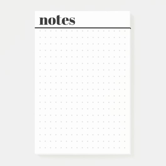 Simple Minimal Dot Grid Sticky Notes Pad (Voorkant)