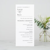 Simple minimal Élégant programme de mariage blanc (Debout devant)