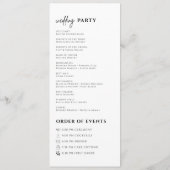 Simple Minimal Elegant Wedding Ceremony Programma (Achterkant)
