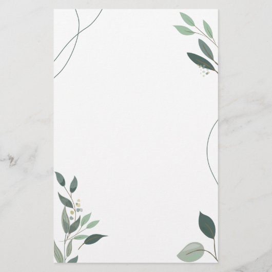 Simple minimal Eucalyptus Programme de mariage ver (Dos)