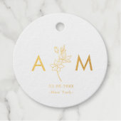 Simple, minimal, fleur, étiquettes de faveur de fe (Devant)