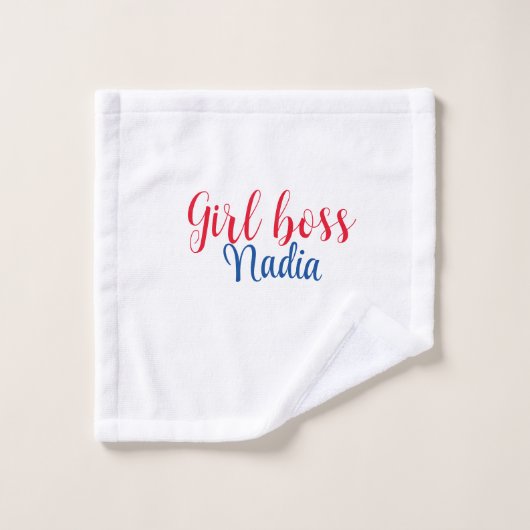 simple minimal girl boss ajouter nom texte image e (Gant de toilette)