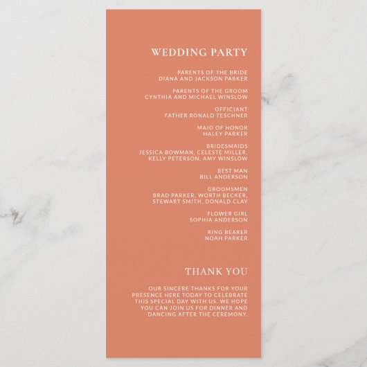 Simple minimal Gras Orange Citrus programme de mar (Dos)