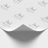 simple minimal happy new year monogram gray name cadeaupapier (Hoek)