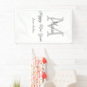 simple minimal happy new year monogram gray name spandoek (Insitu)