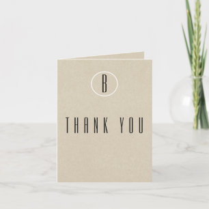 Simple Minimal Kraft Rustique Monogramme Merci